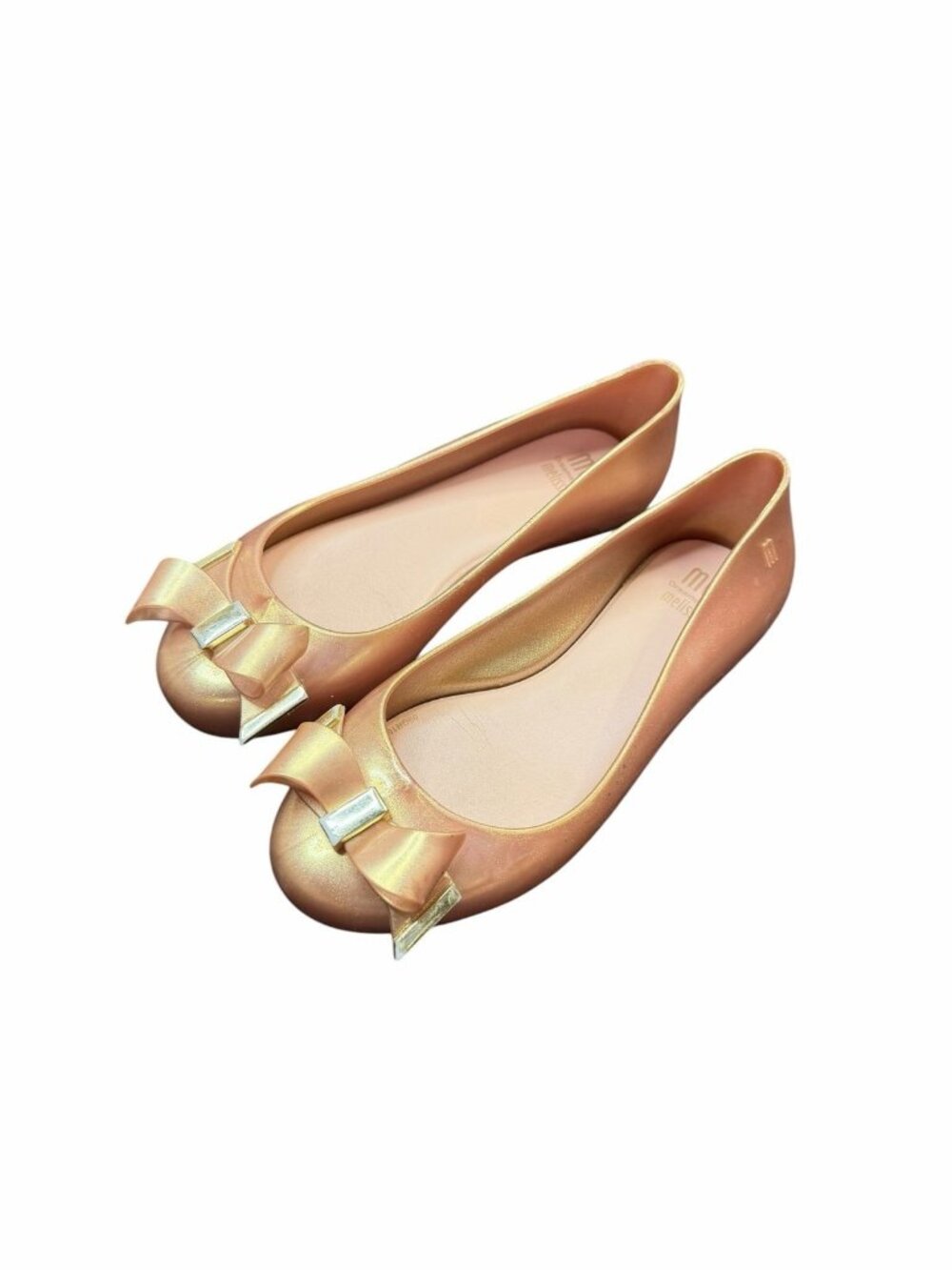 Mel Dreamed by Melissa Rose Gold Bow Jelly Ballet Flats Women’s US 1